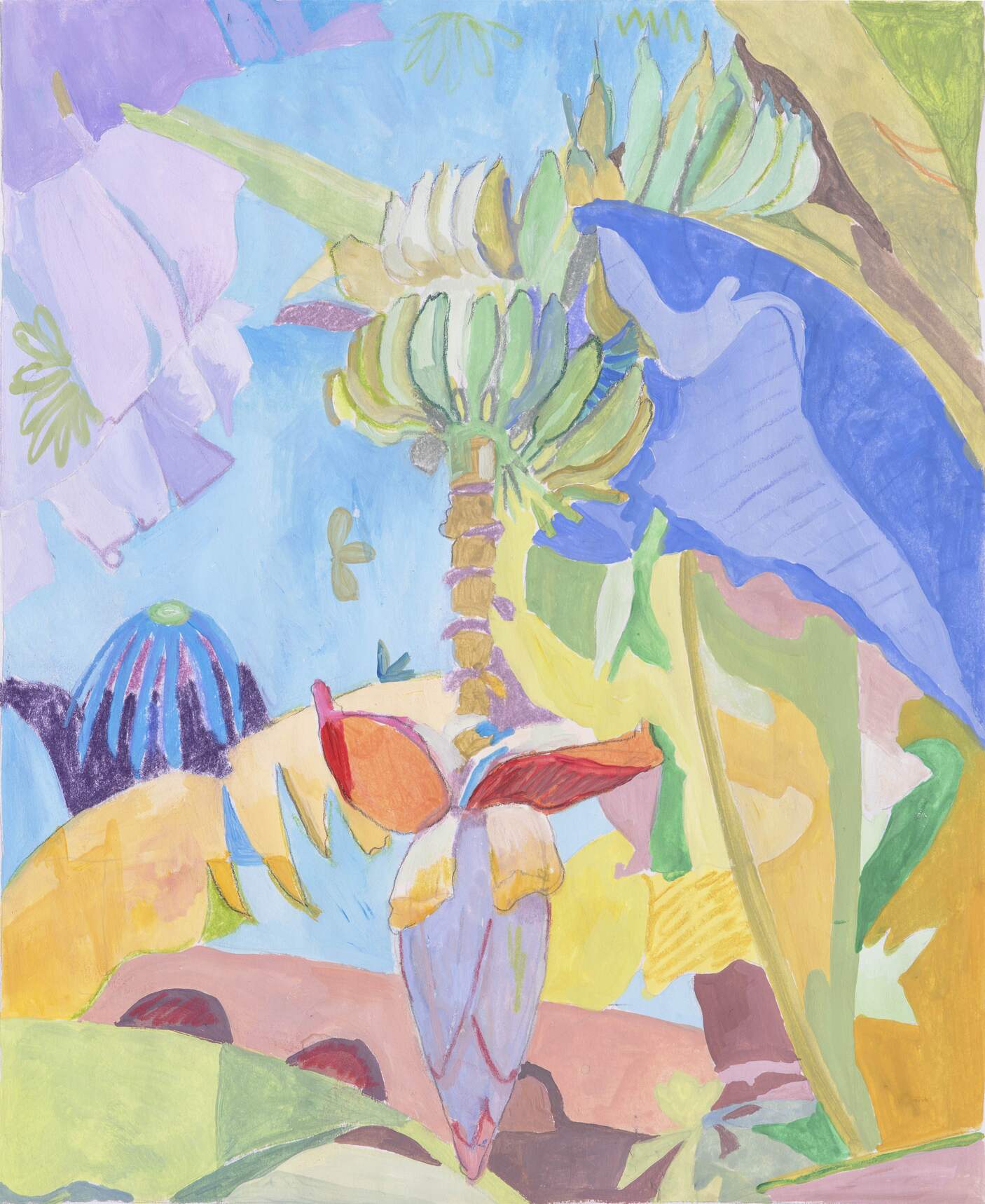BANANA TREE AND FLOWERS